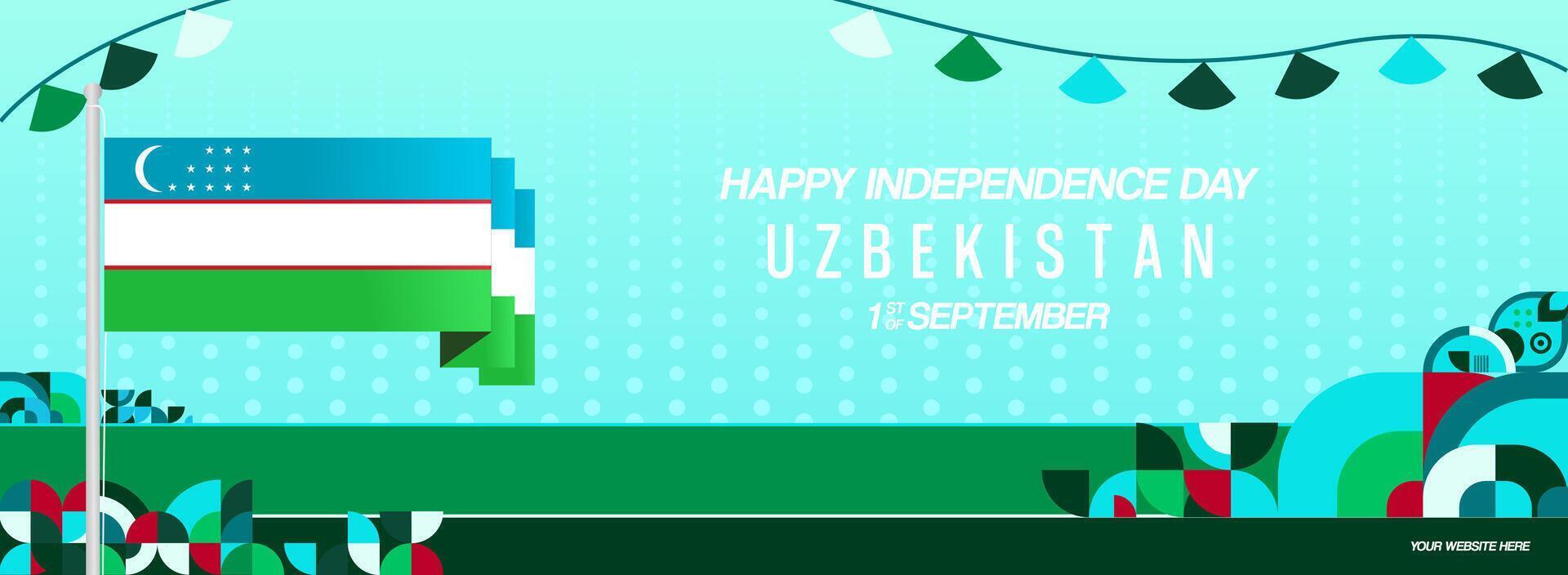 Invitation card design template with bright and meaningful Uzbekistan flag accent, perfect for national events. vector