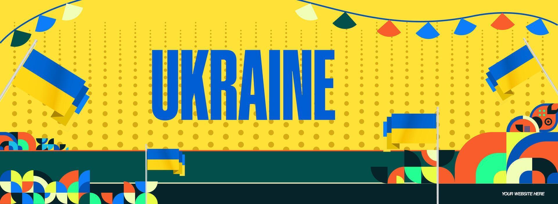 Greeting card with unique design, inspired by Ukraine's blue and yellow colors, perfect for various independence events or national celebrations. vector