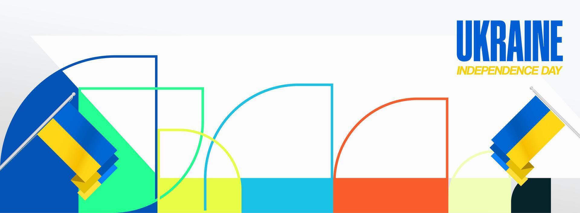 Minimal geometric layout for Ukraine day vector