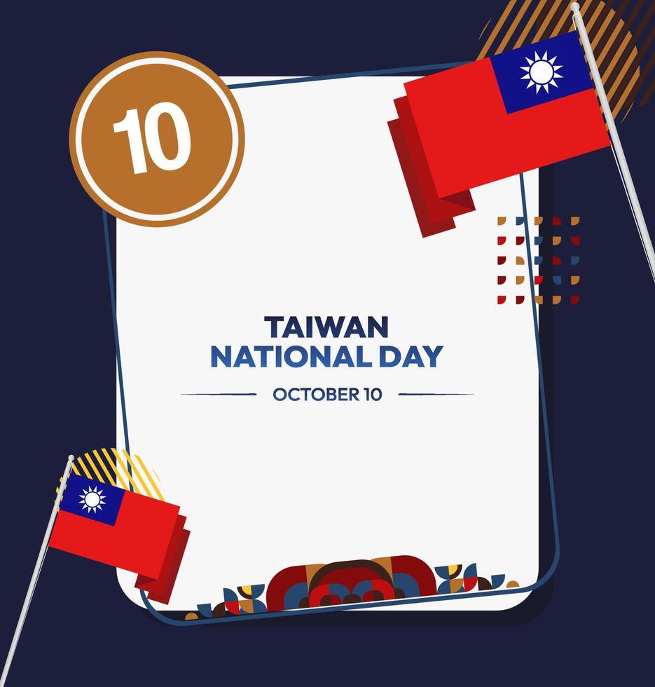 Taiwan Celebration Design with a combination of geometric elements and the iconic Taiwanese flag. Perfect for festivals, sporting events or as part of a corporate promotion. vector