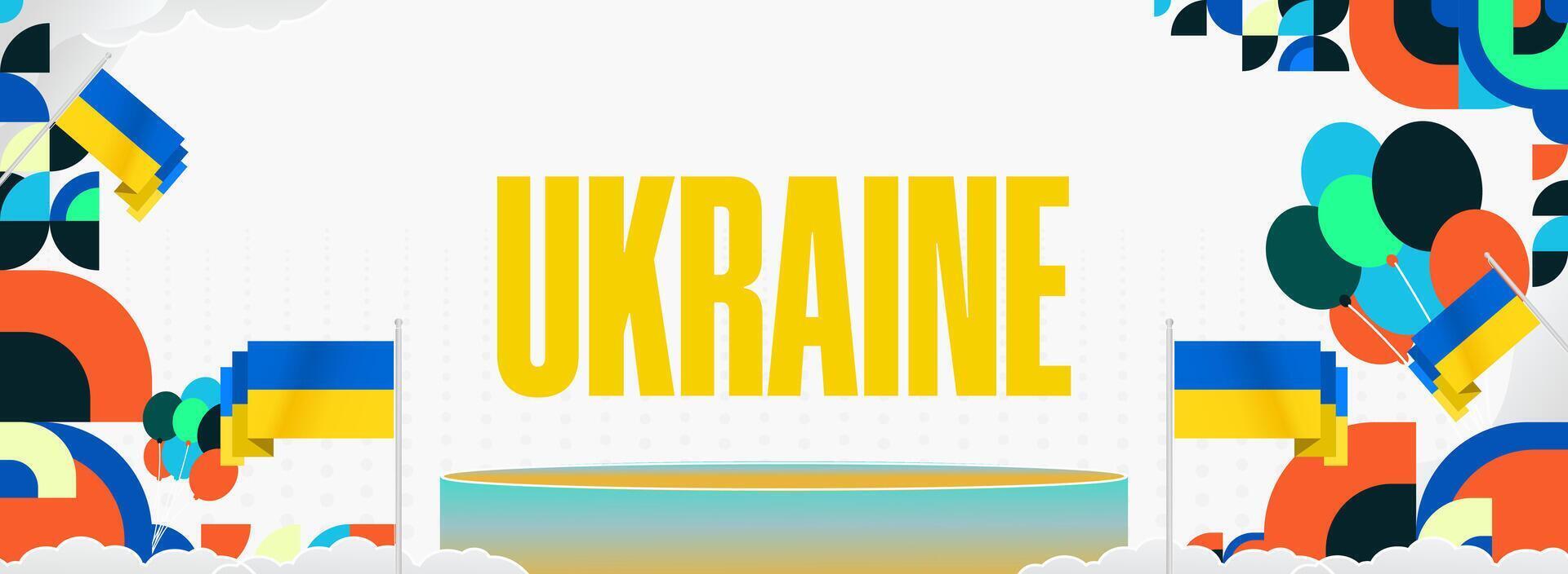 Ukraine National Day invitation card with minimalist yet elegant design, perfect for formal events or big events. vector