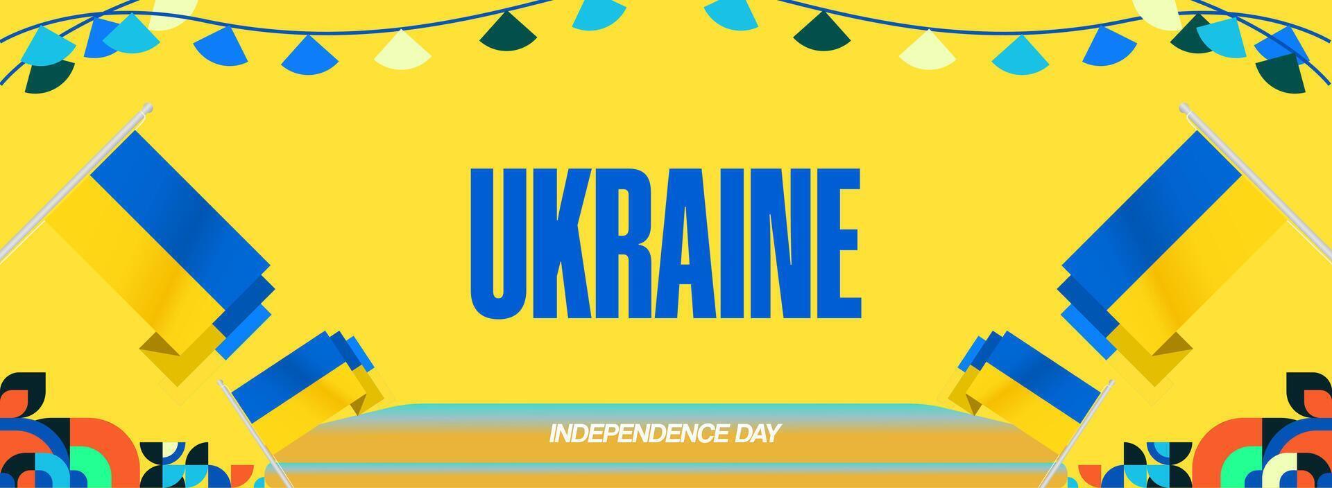 Ukrainian National Day greeting card with elegant and clean design, perfect for formal events or cultural activities. vector