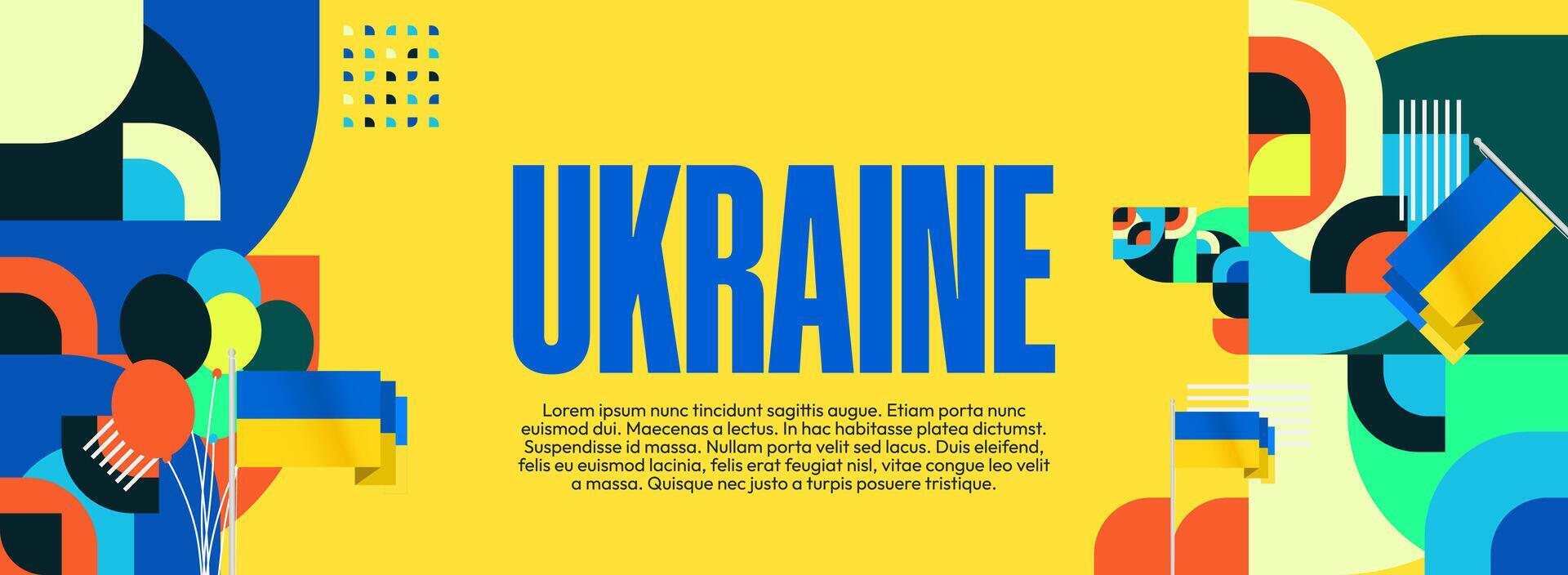 Celebration banner design with blue and yellow elements, suitable for Ukrainian National Day commemoration events on social media or print publications. vector