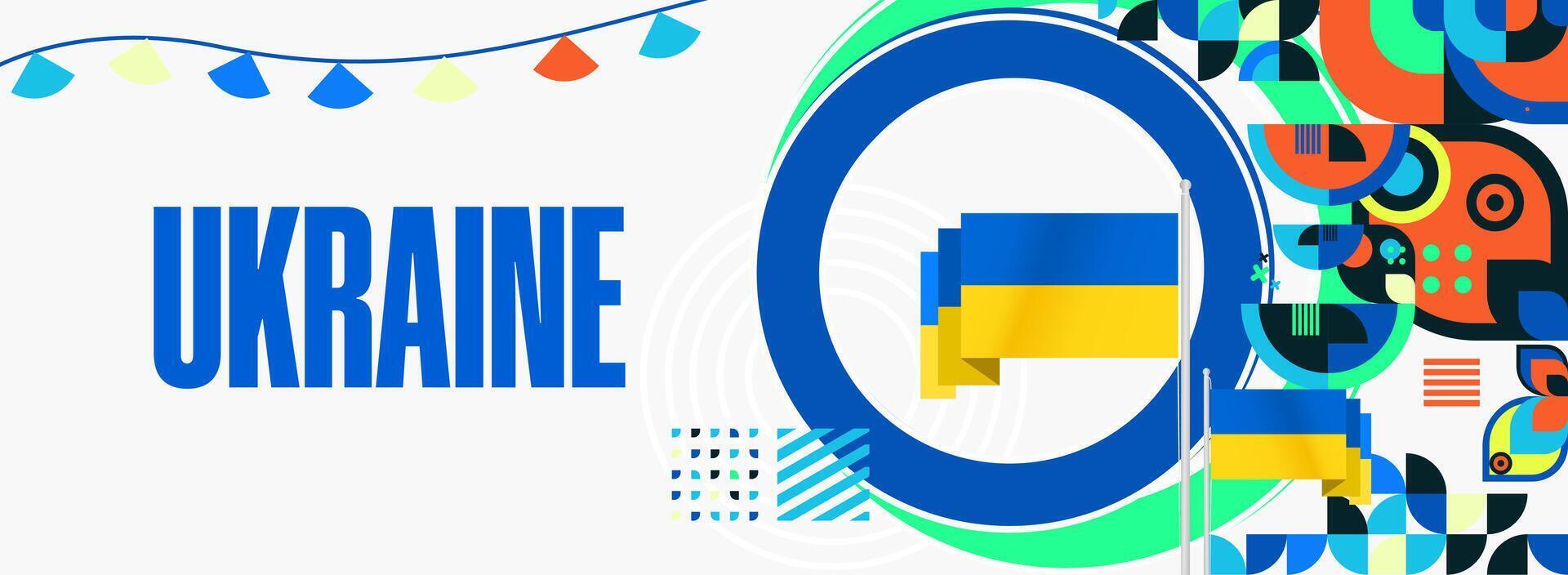 Greeting card design with Ukrainian flag color theme, suitable for national celebrations and formal independence events. vector