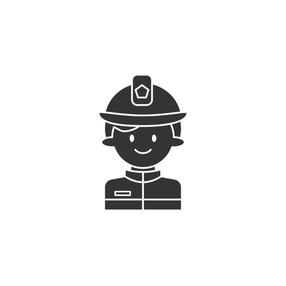 Firefighter icon on white background. Silhouette icon profession concept. vector