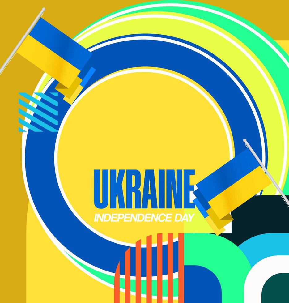 Banner design template with vibrant blue and yellow geometric elements, suitable for various events. vector