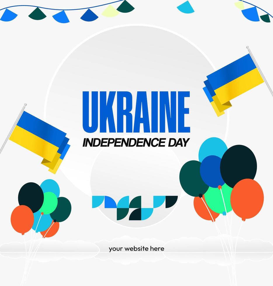 Celebratory design with Ukrainian flag geometric elements, perfect for banners or advertisements. vector