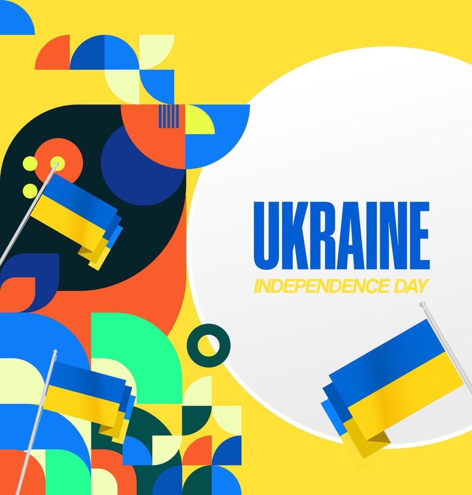 Banner or poster design with geometric elements of Ukrainian flag, perfect for festival or sporting event. vector