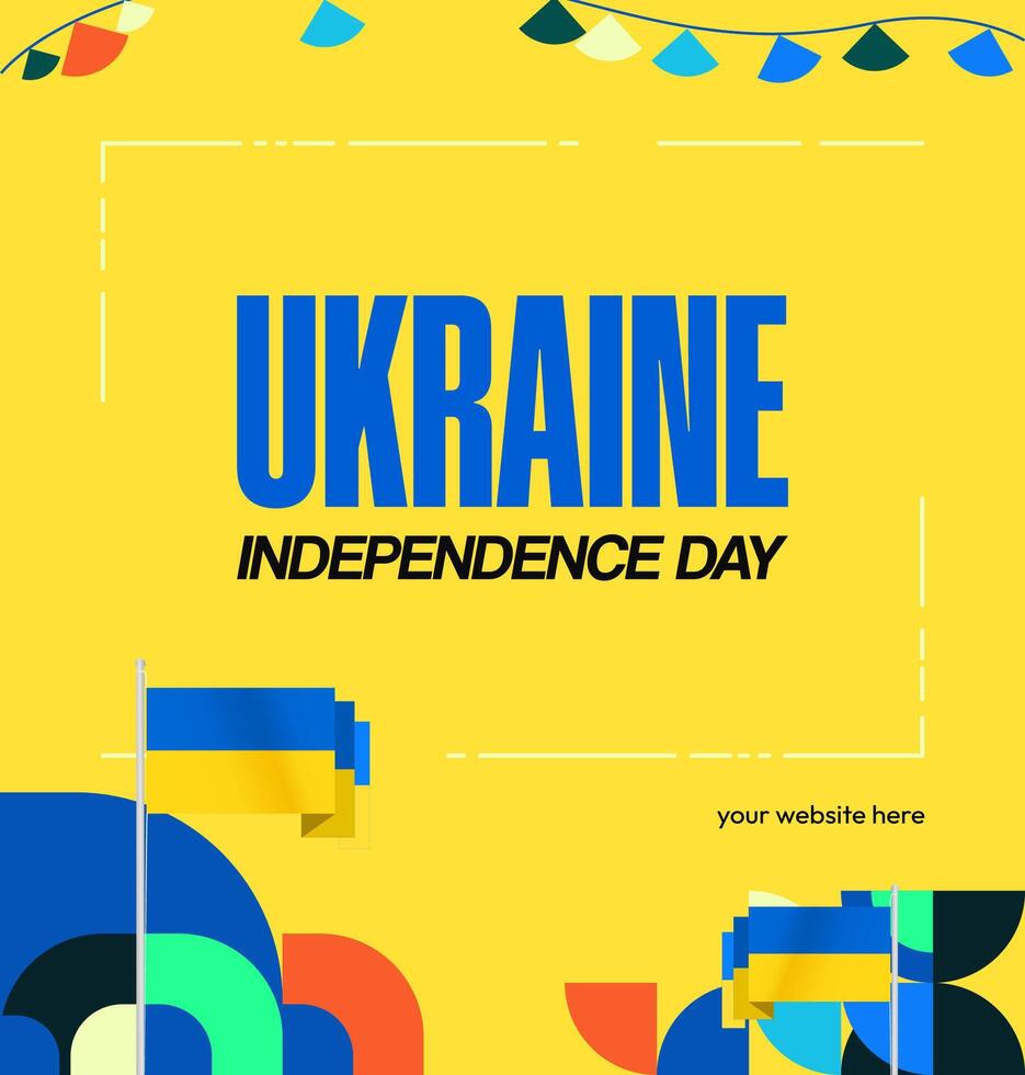 Design template for music event or festival with geometric pattern and bright Ukrainian flag colors. vector