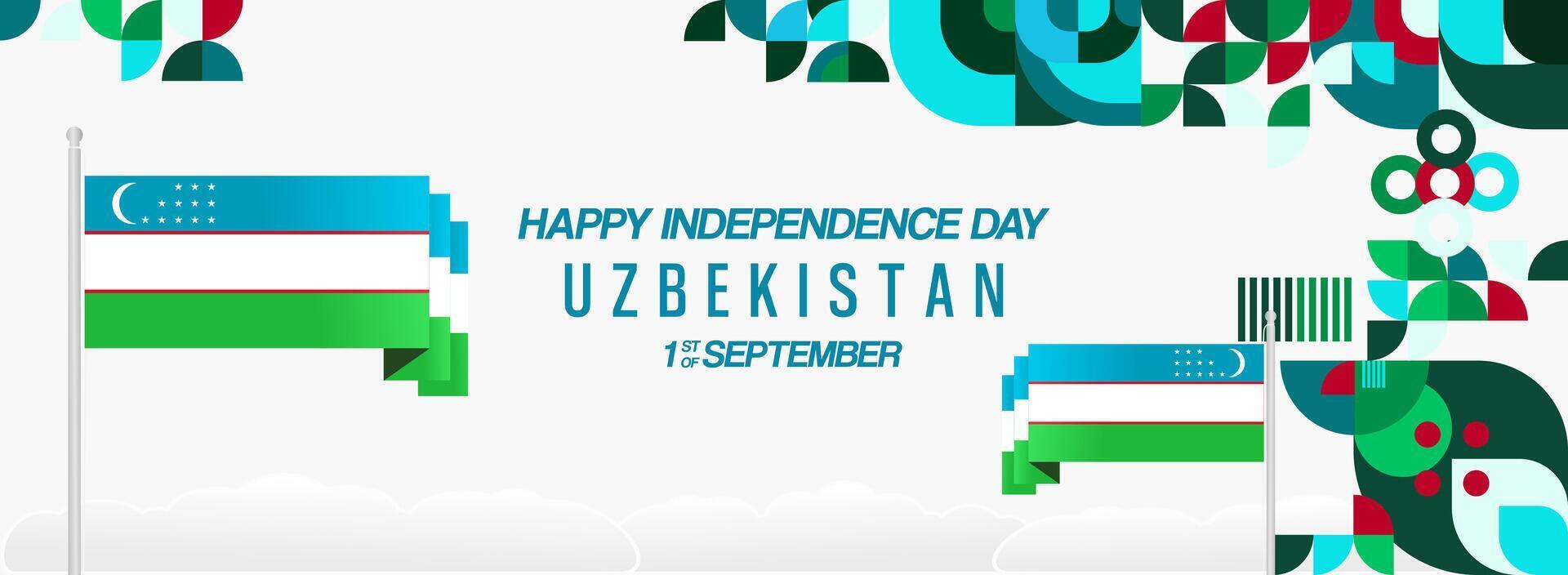 Wide poster design with Uzbekistan patriotic nuances, suitable for promoting big events, festivals, or national commemorations vector