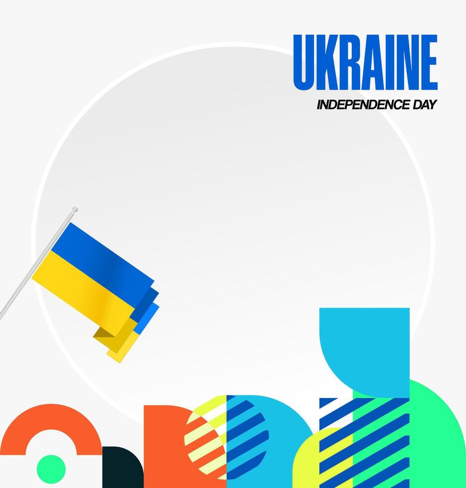Ukrainian Independence Day greeting card design with blue and yellow flag design, perfect for sending greetings on national events or holidays. vector