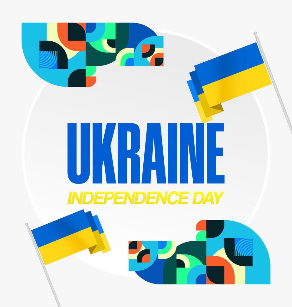Poster template design with Ukrainian flag, suitable for National Day celebrations or public holidays. Can be used on social media and various big events. vector