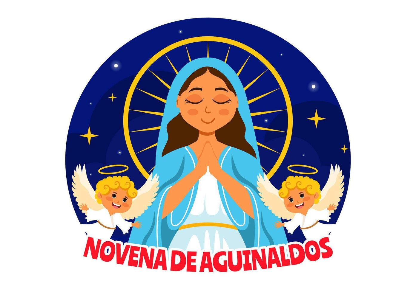 Novena de Aguinaldos Christmas Tradition in Colombia Art with Family and Festive Background vector