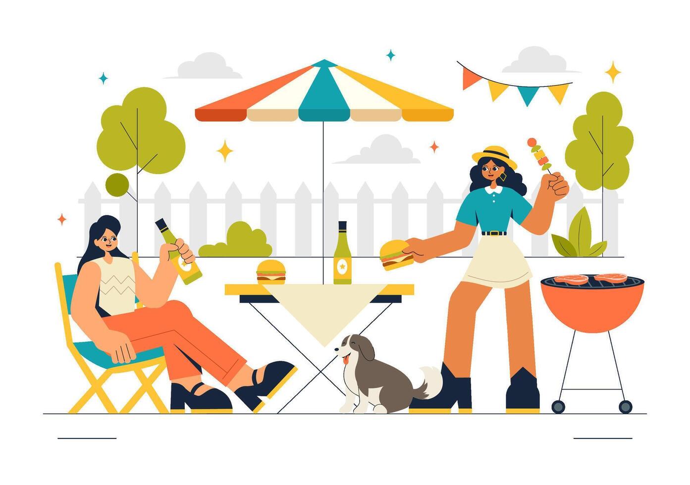 Family and Friends Gathering Illustration for Neighborhood Holiday Events vector