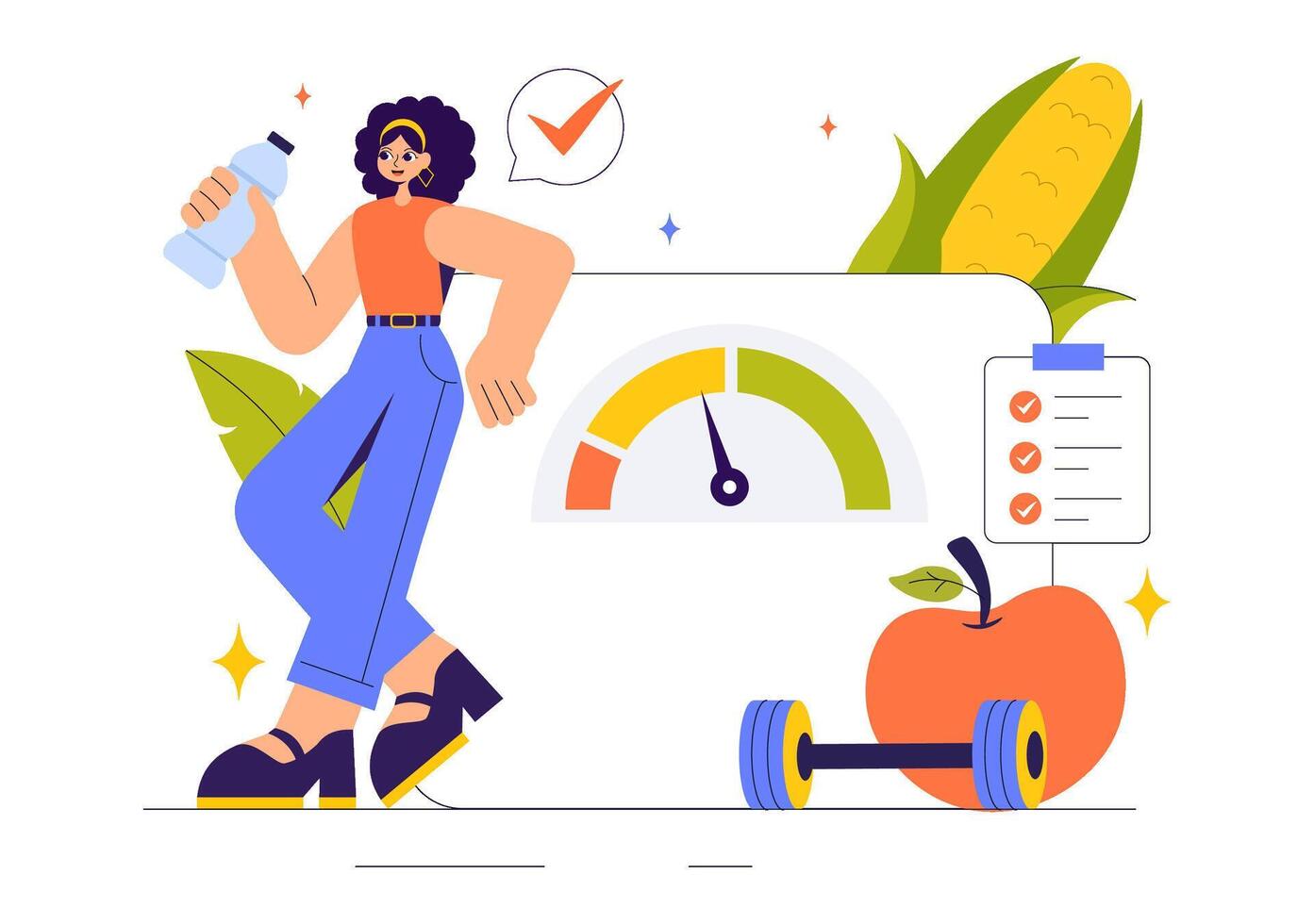 Fresh Food Guidance Illustration for Healthy Eating and Balanced Nutrition in a Flat Style Cartoon Background vector