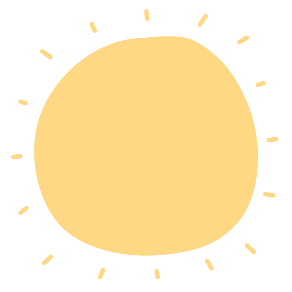 amarelo Sol desenho animado ilustração fofa Sol desenhando Sol adorável Sol png