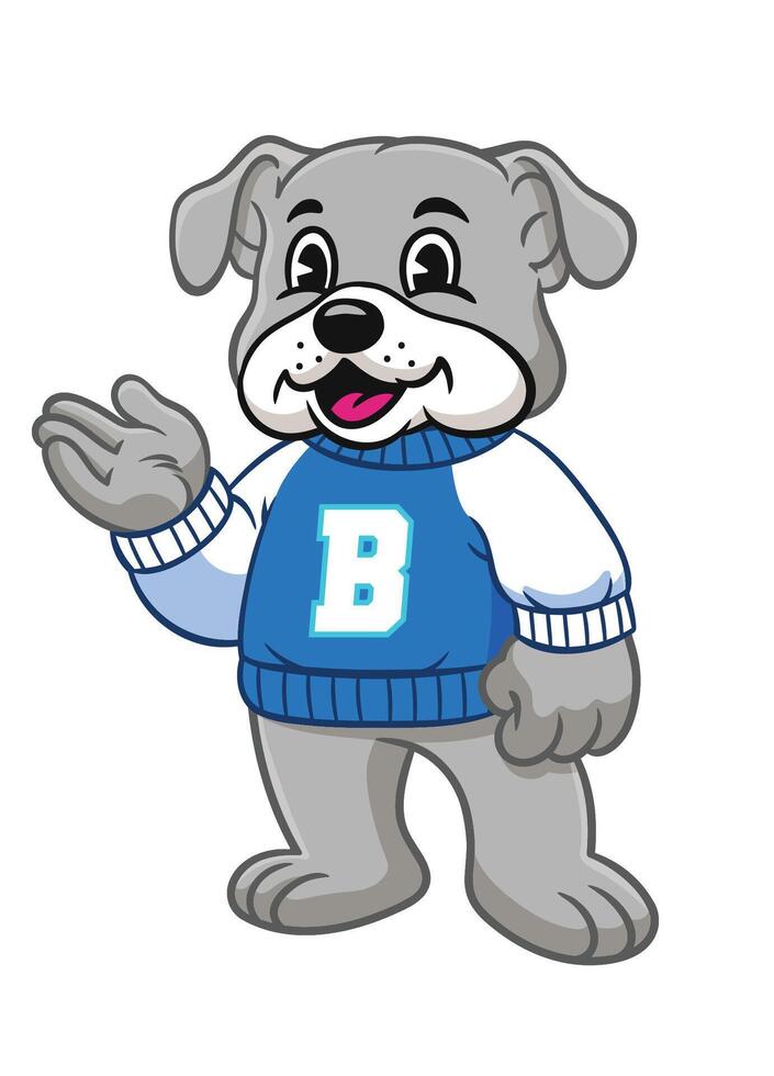 Cheerfull Bulldog College Student Mascot vector