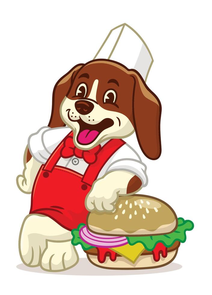Happy Beagle Painter Worker Mascot Character vector