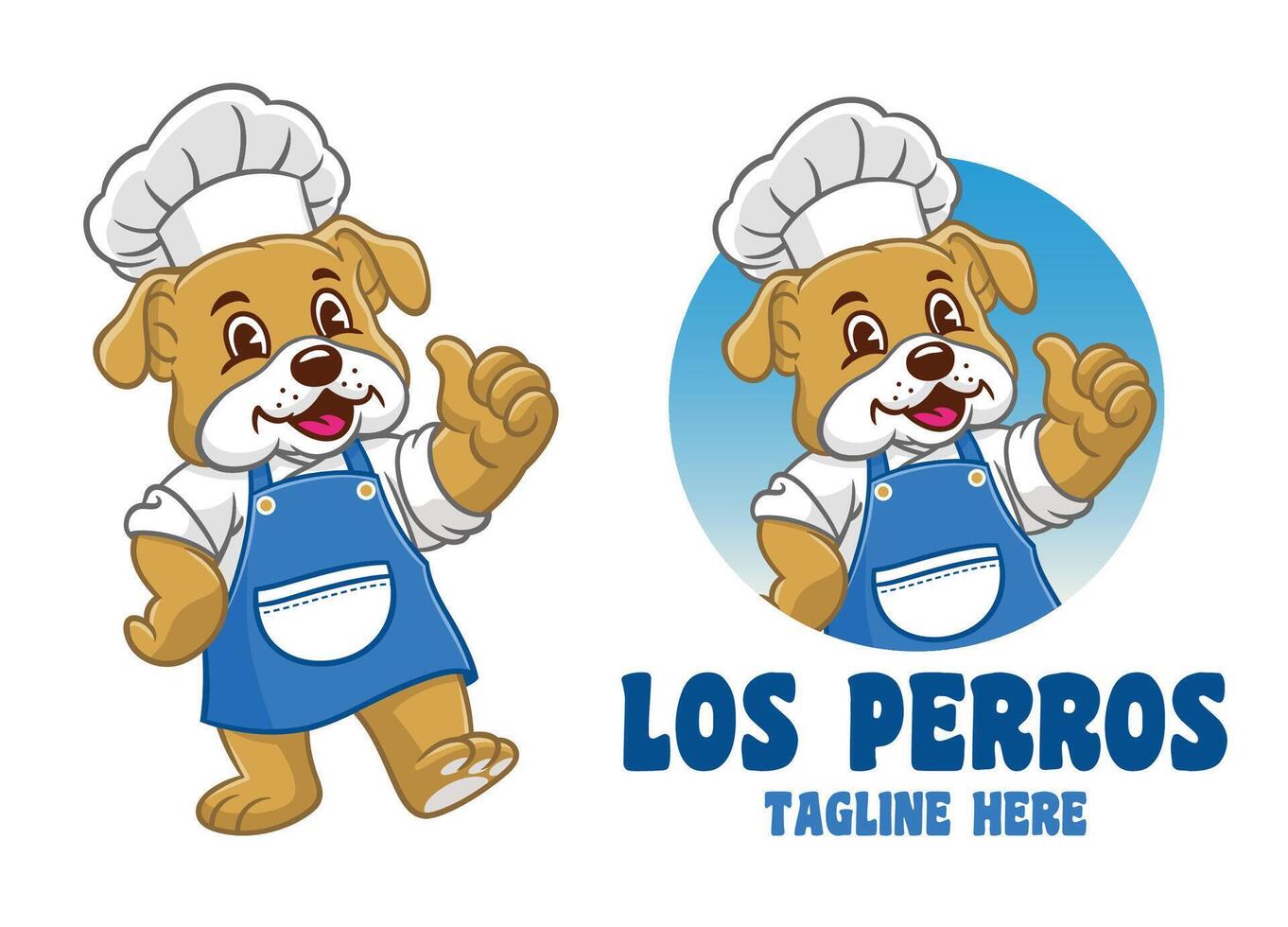 Cheerful Bulldog Chef Mascot Character vector