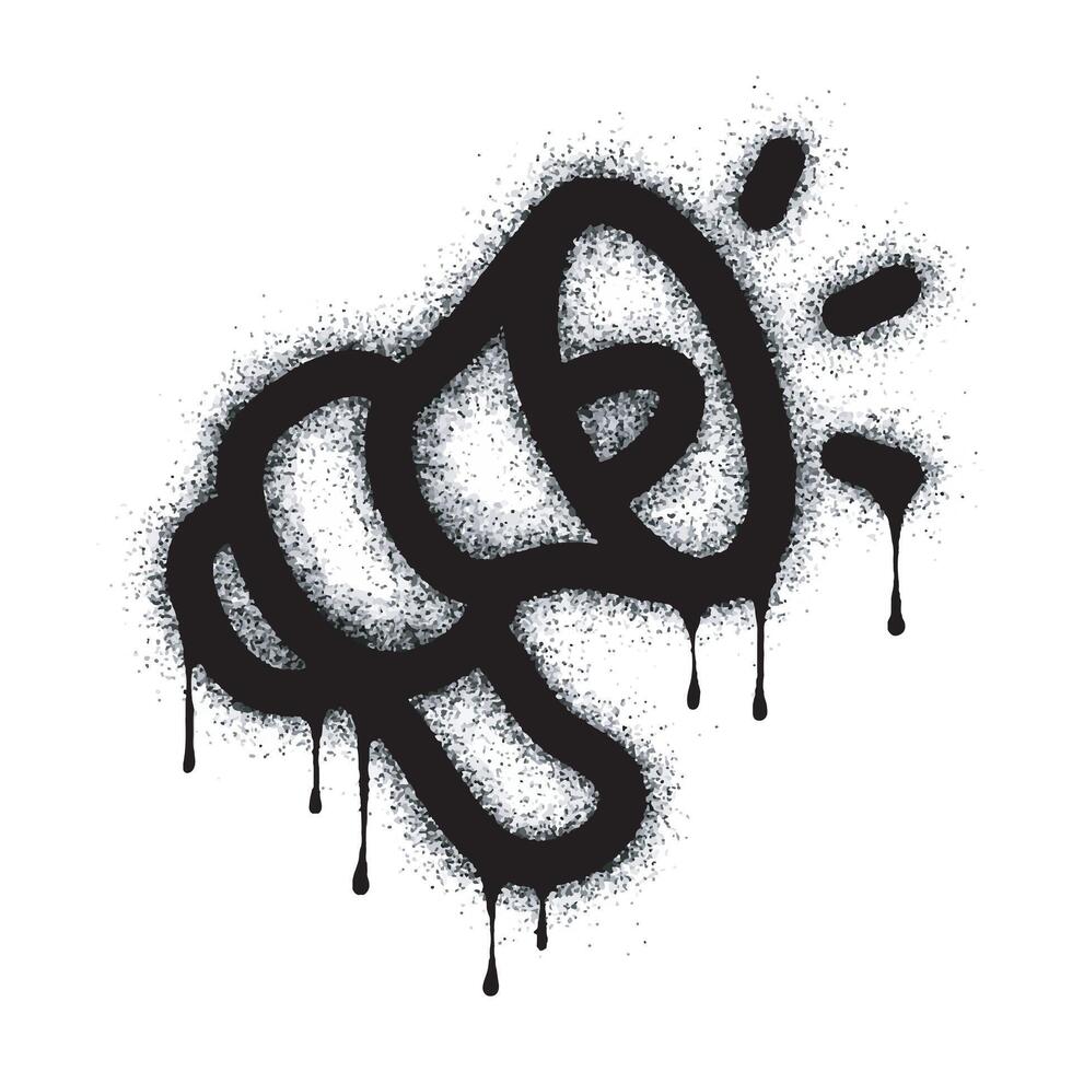Spray Painted Graffiti Megaphone icon Sprayed isolated with a white background. vector