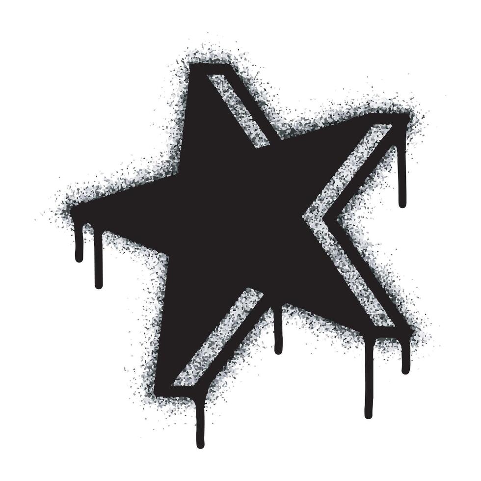 Spray Painted Graffiti star icon isolated on white background. vector