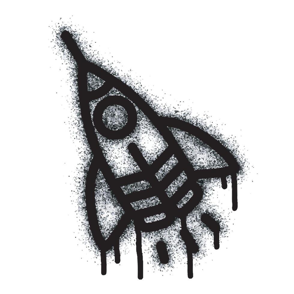Spray Paint Graffiti spaceship icon isolated on white background. vector