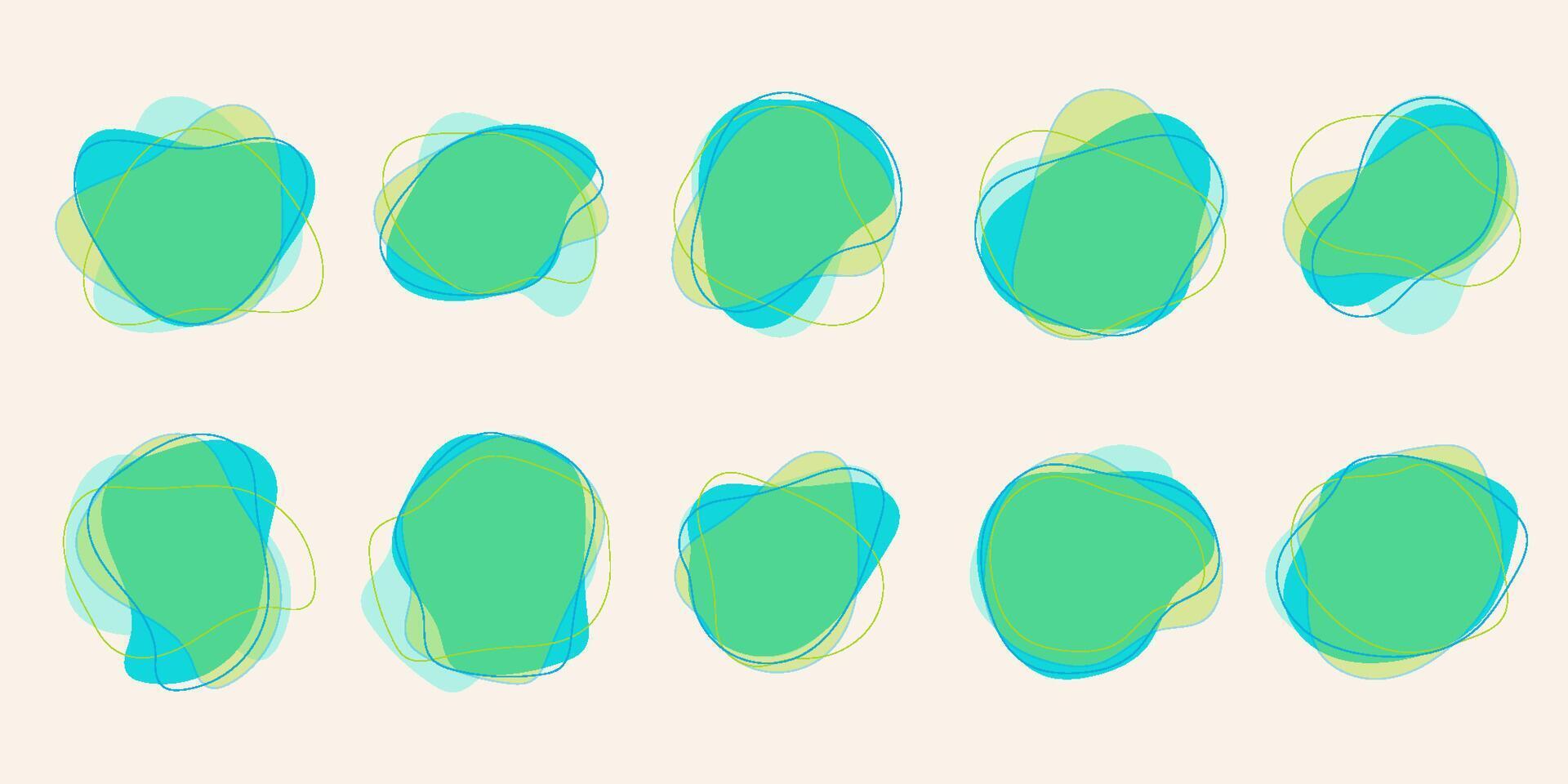 Abstract Liquid Organic Blobs in Hand Drawn Style Isolated on White Background. Random and simple silhouettes figures. Irregular dynamic shapes. Modern asymmetric spots. vector