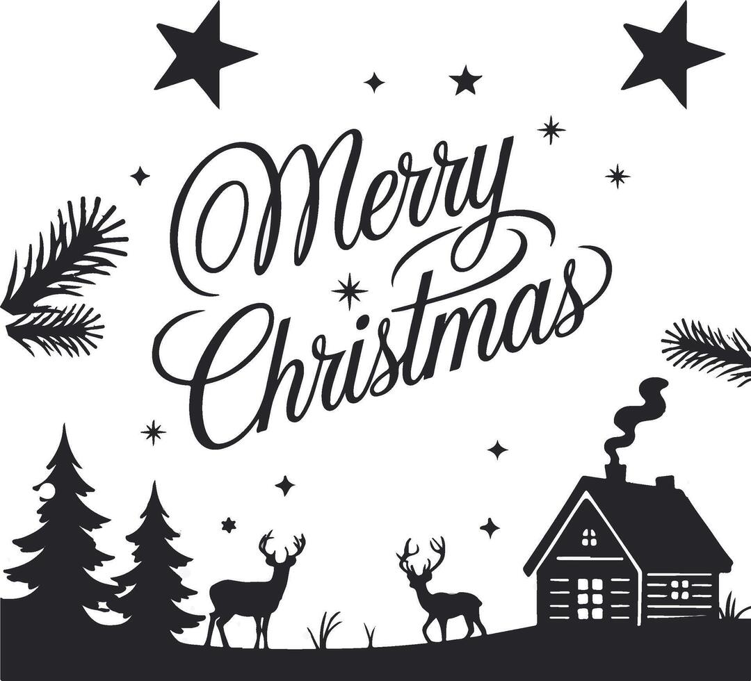 Merry Christmas banner, holiday design, paper Xmas tree toy decoration with snowflakes, snow, text merry Christmas, vector