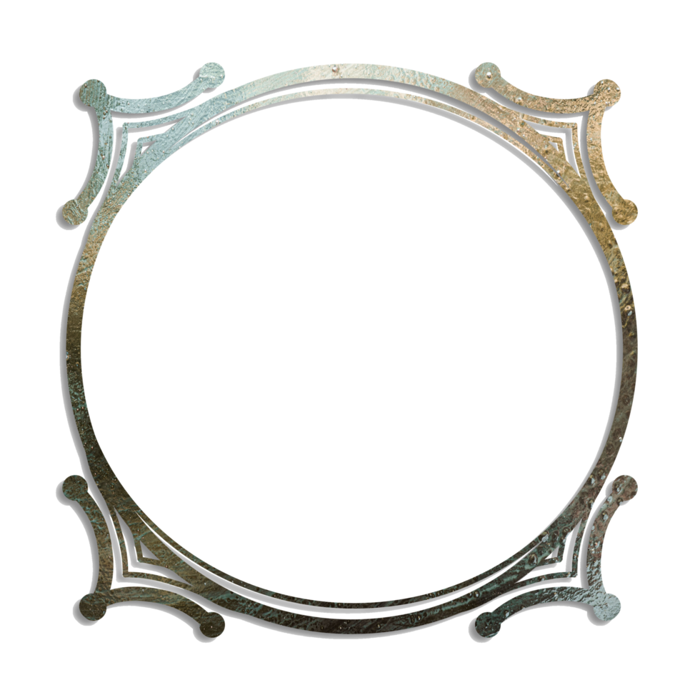 A round frame Border with a decorative design on it png