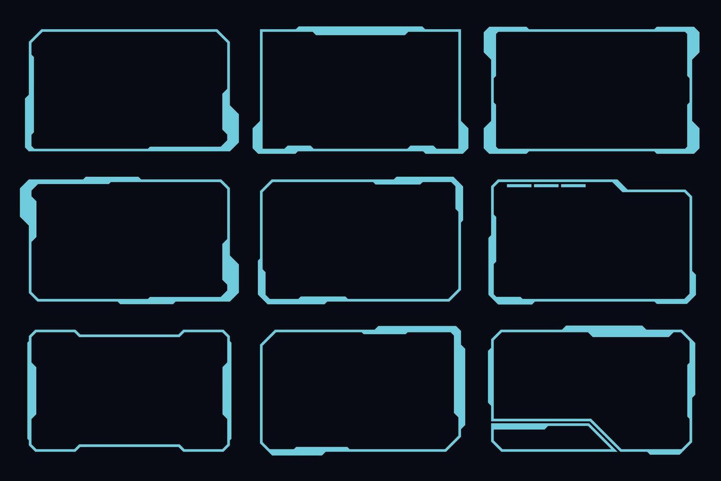 Collection technology futuristic frame HUD technology design element. vector