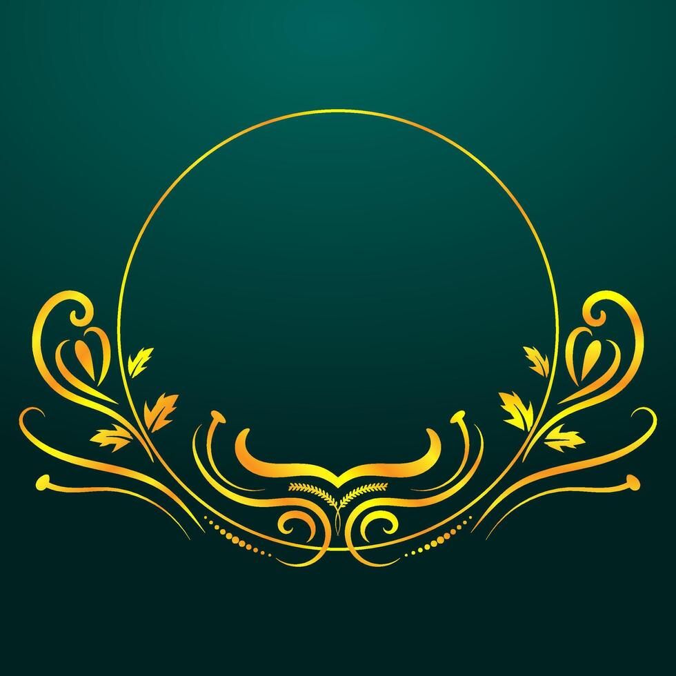 luxury round ornament frame effect vector