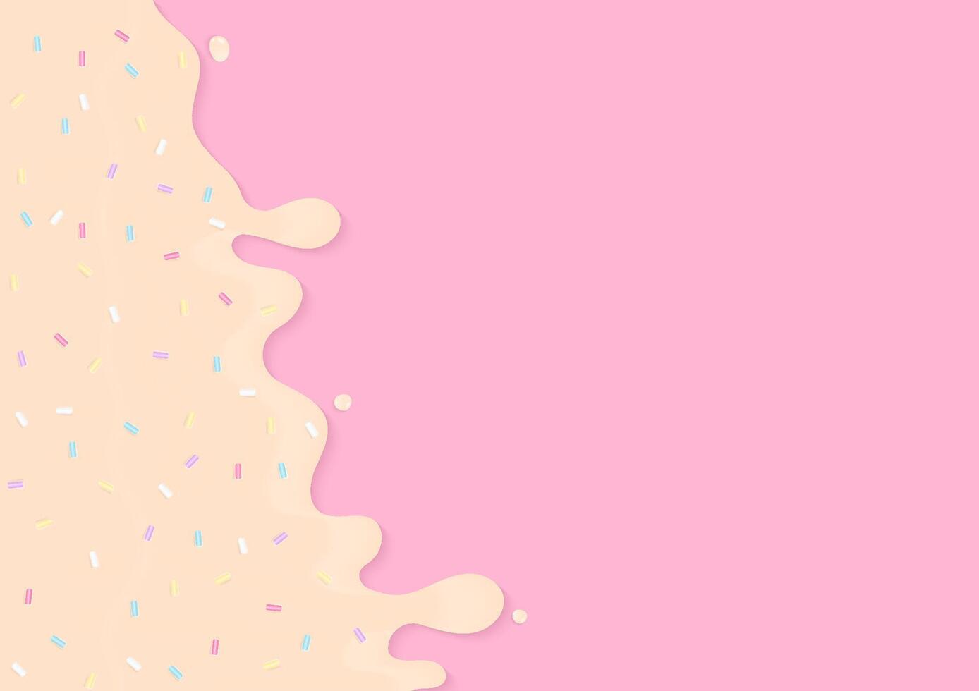 Cream liquid with sugar sprinkles background vector