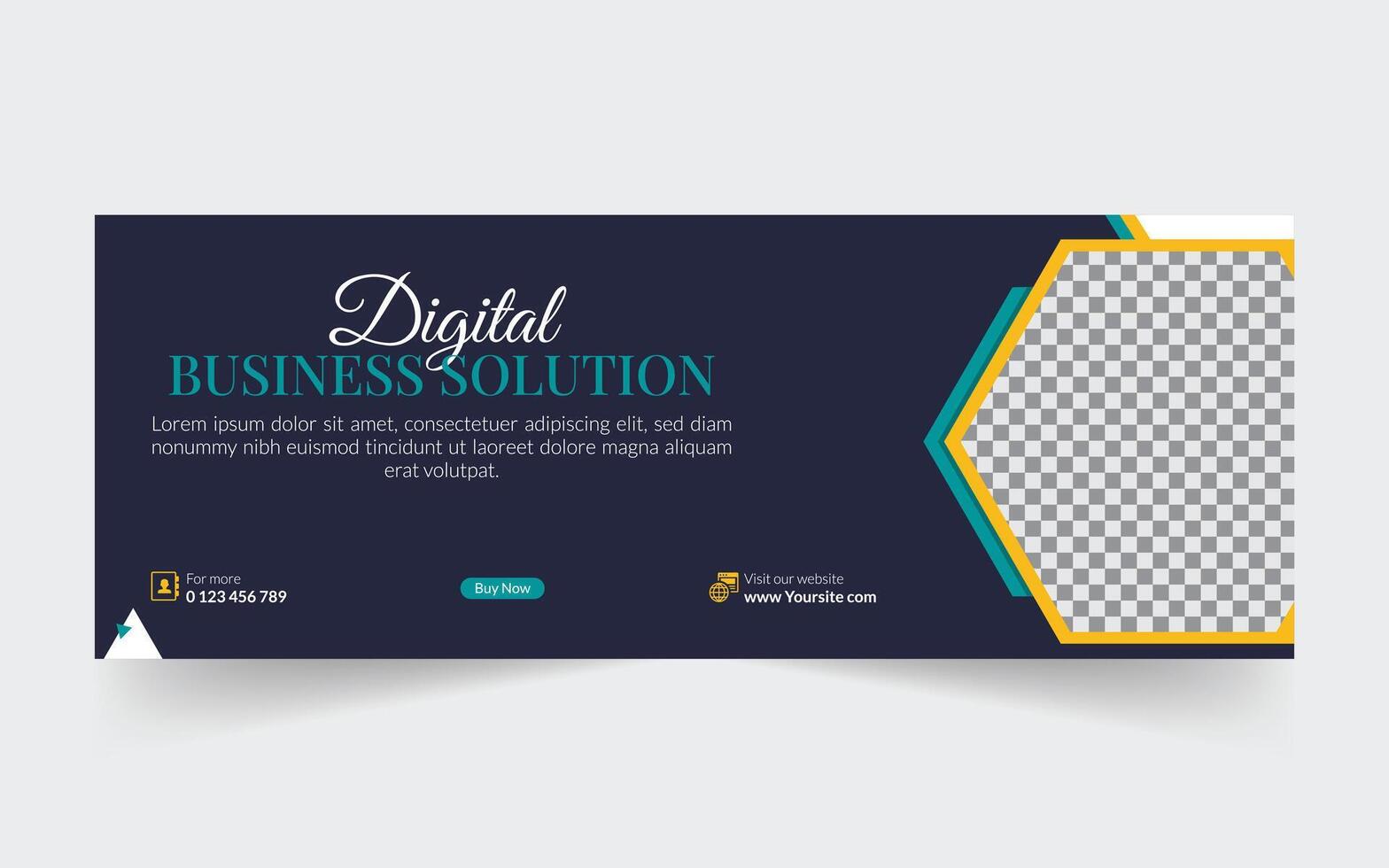 Social media cover banner modern webinar for digital marketing agency, business cover template geometric shape for abstract elements post background space for web banner vector