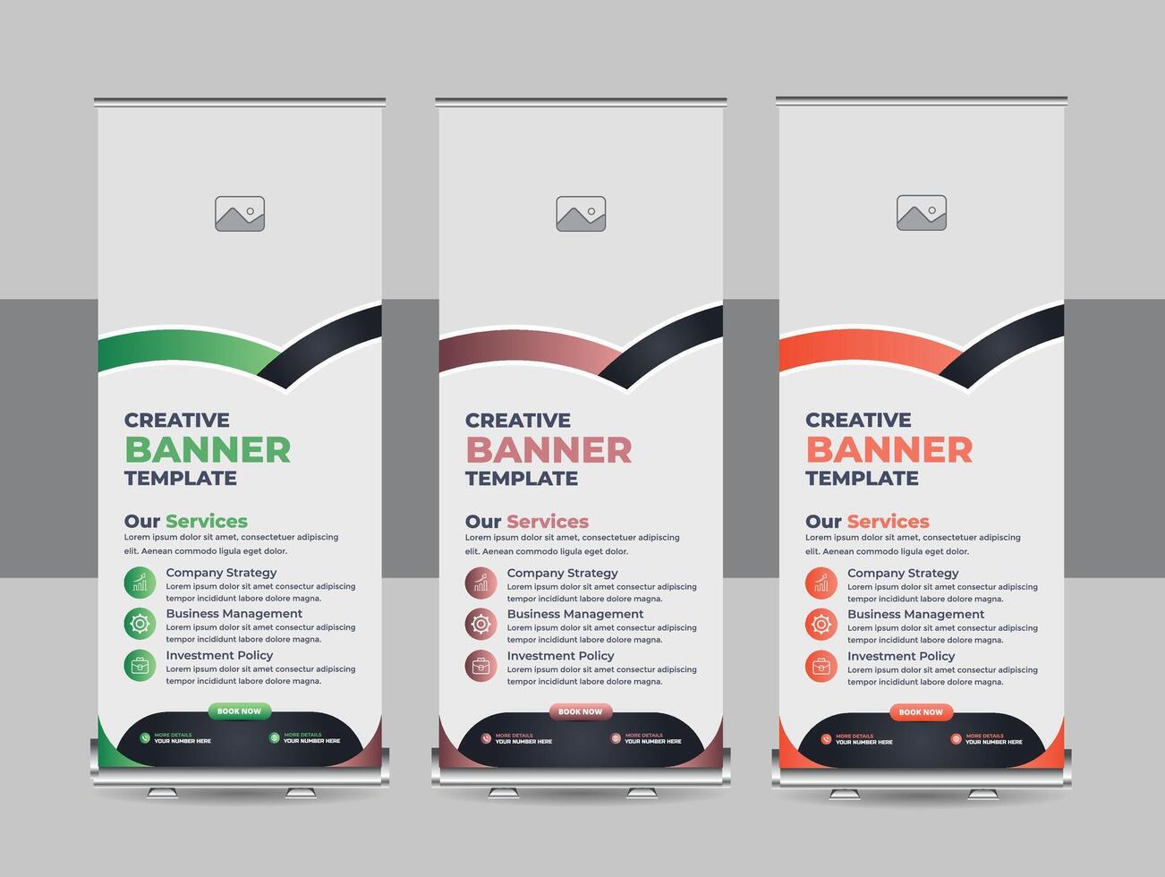 Business Roll-Up Banner, Roll-up banner design template vector