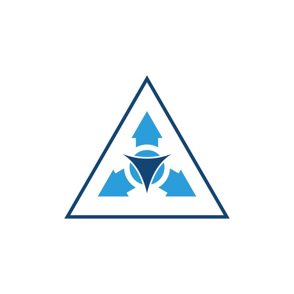 Triangle and Arrow Symbol, design template vector