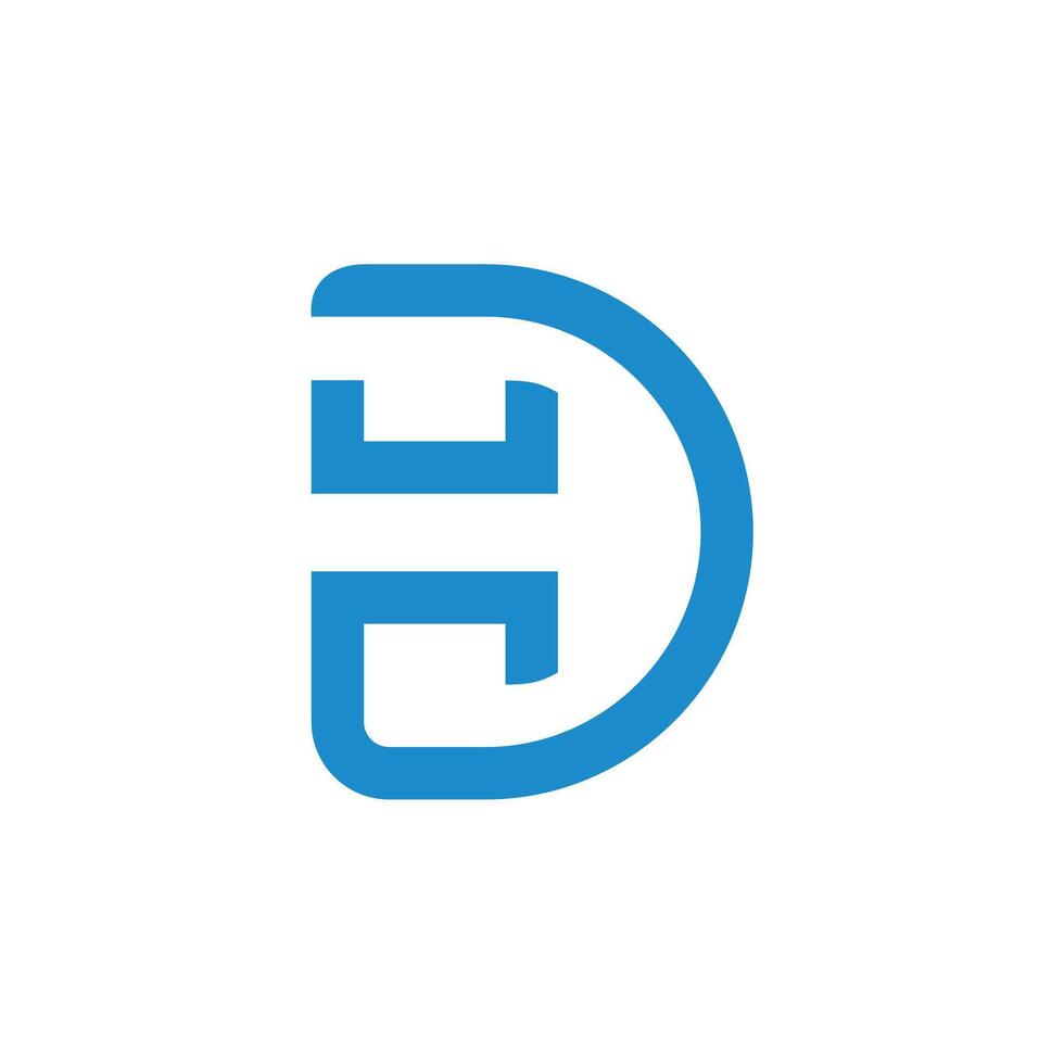 Initials D H are minimalist. Logo design inspiration vector