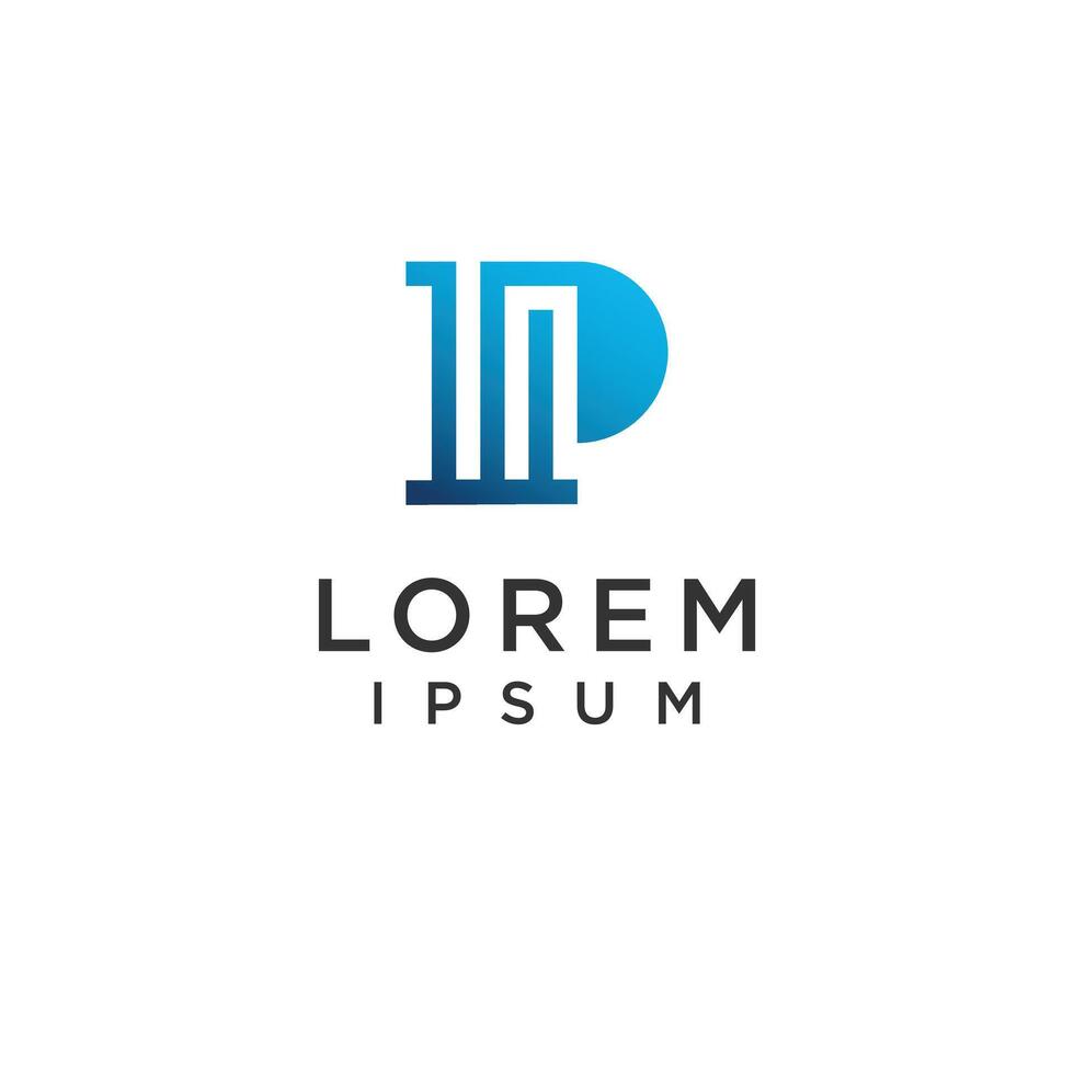 Minimalist P Icon, Logo Design Inspiration vector