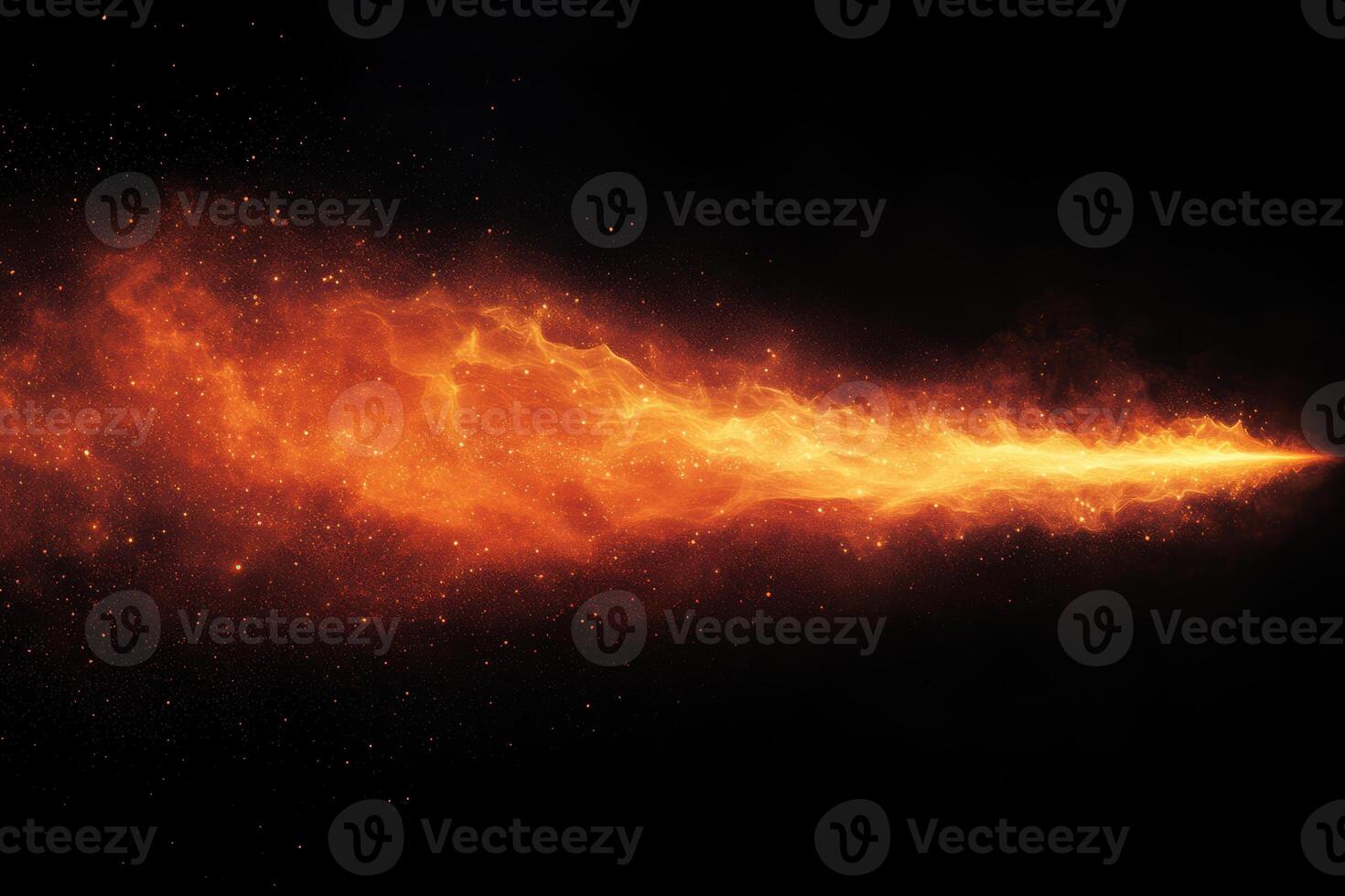 vibrant orange flame with gradient effect, transitioning to dark red, creates dynamic visual on black background, evoking energy and movement photo