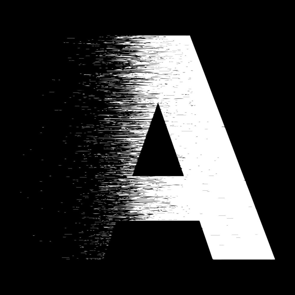speed A alphabet isolated on dark background vector