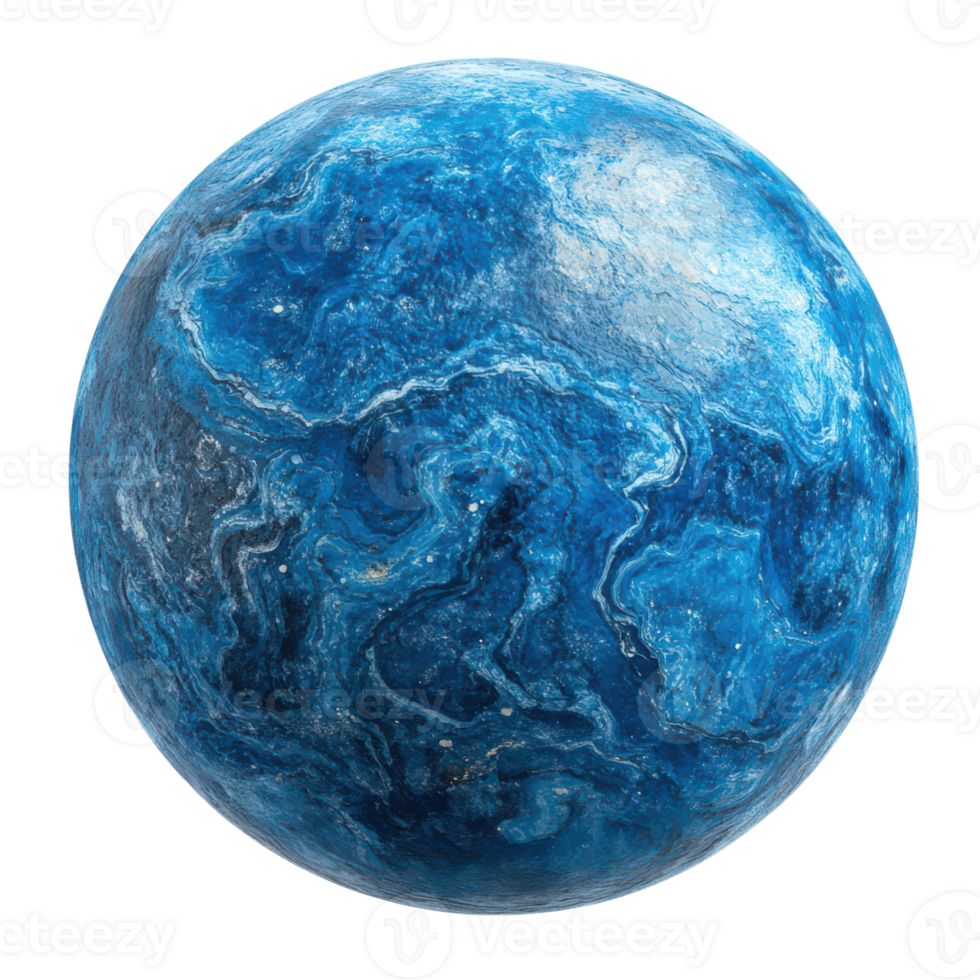 A vibrant blue planet swirls in the vastness of space png