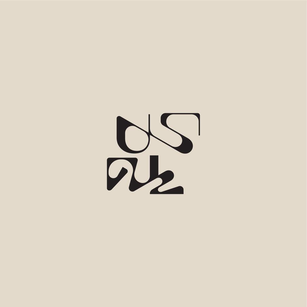 bold style and luxury concept UL elegant initial logo letter curved typography monogram vector