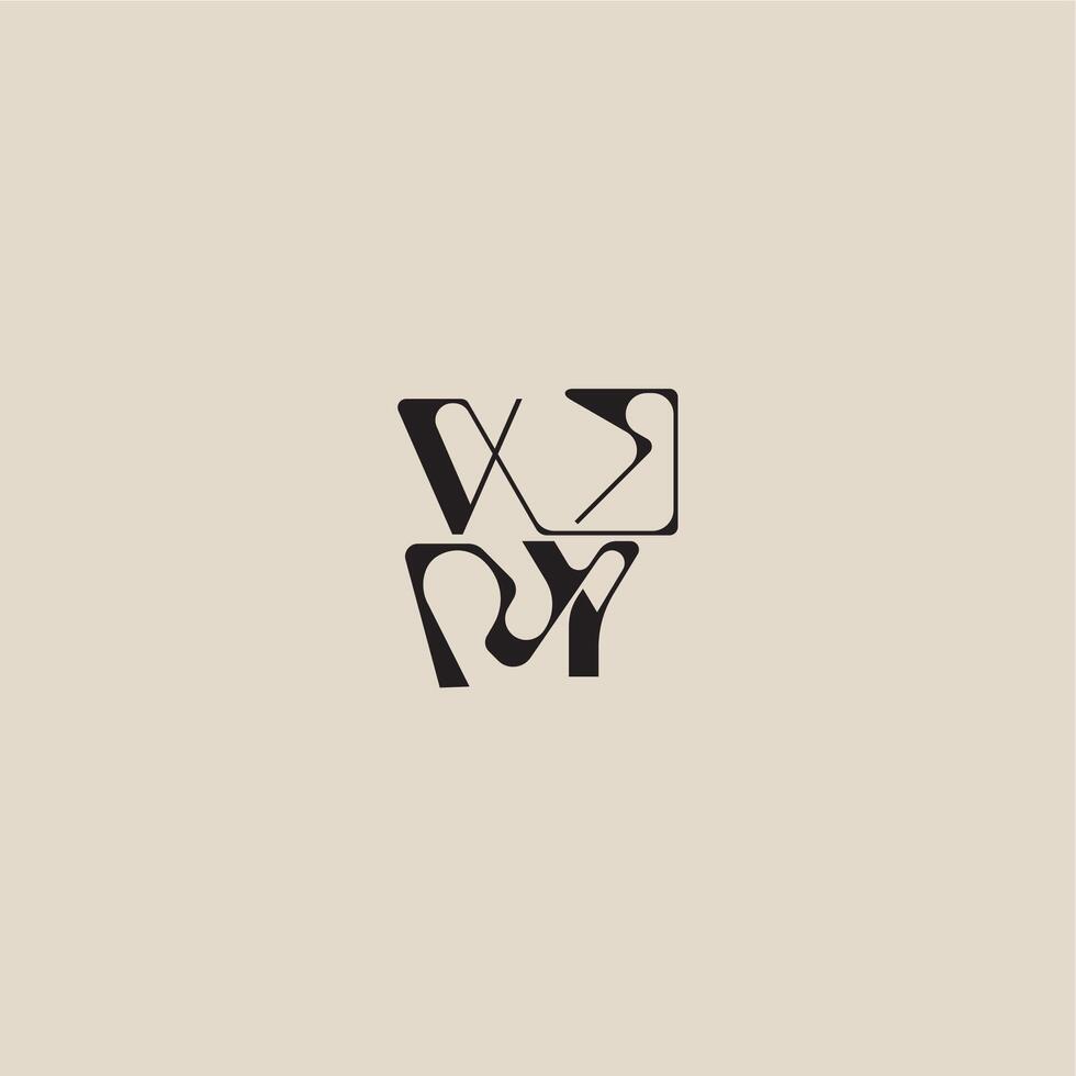 bold style and luxury concept VY elegant initial logo letter curved typography monogram vector