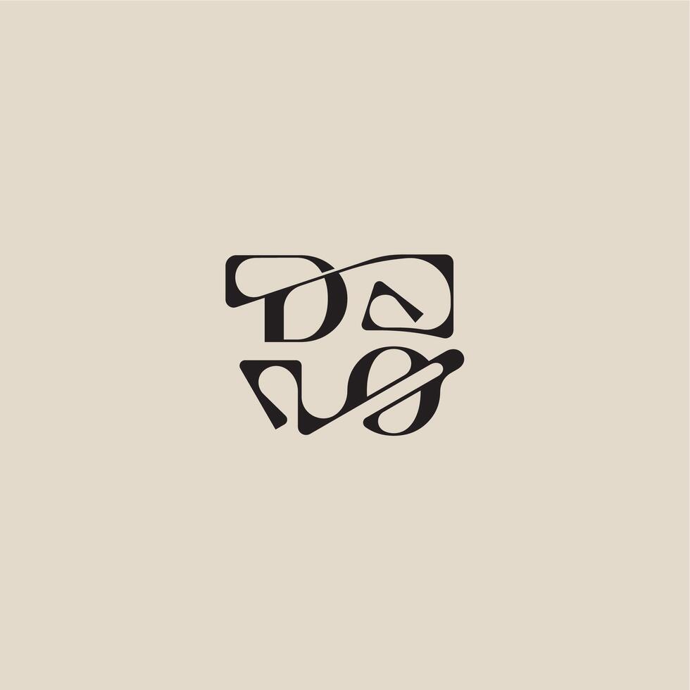 curved typography monogram DO bold style and luxury concept elegant initial logo letter vector