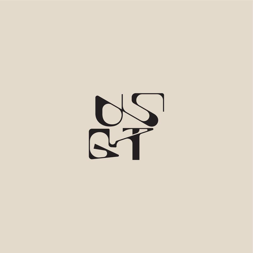 bold style and luxury concept UT elegant initial logo letter curved typography monogram vector