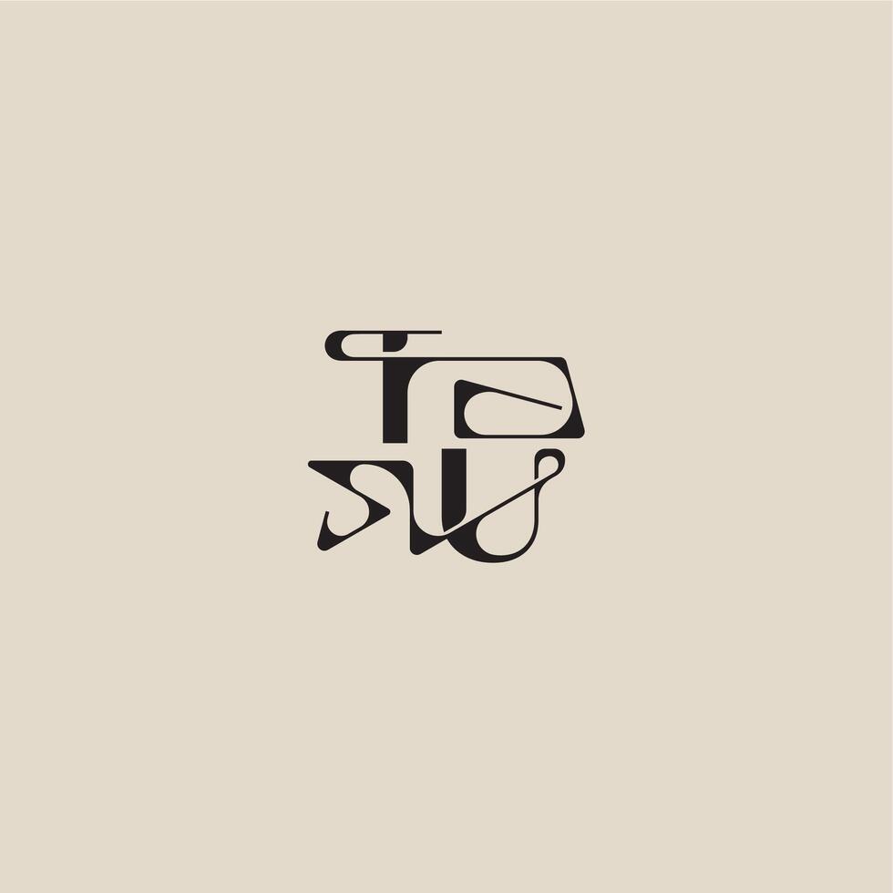 bold style and luxury concept TU elegant initial logo letter curved typography monogram vector