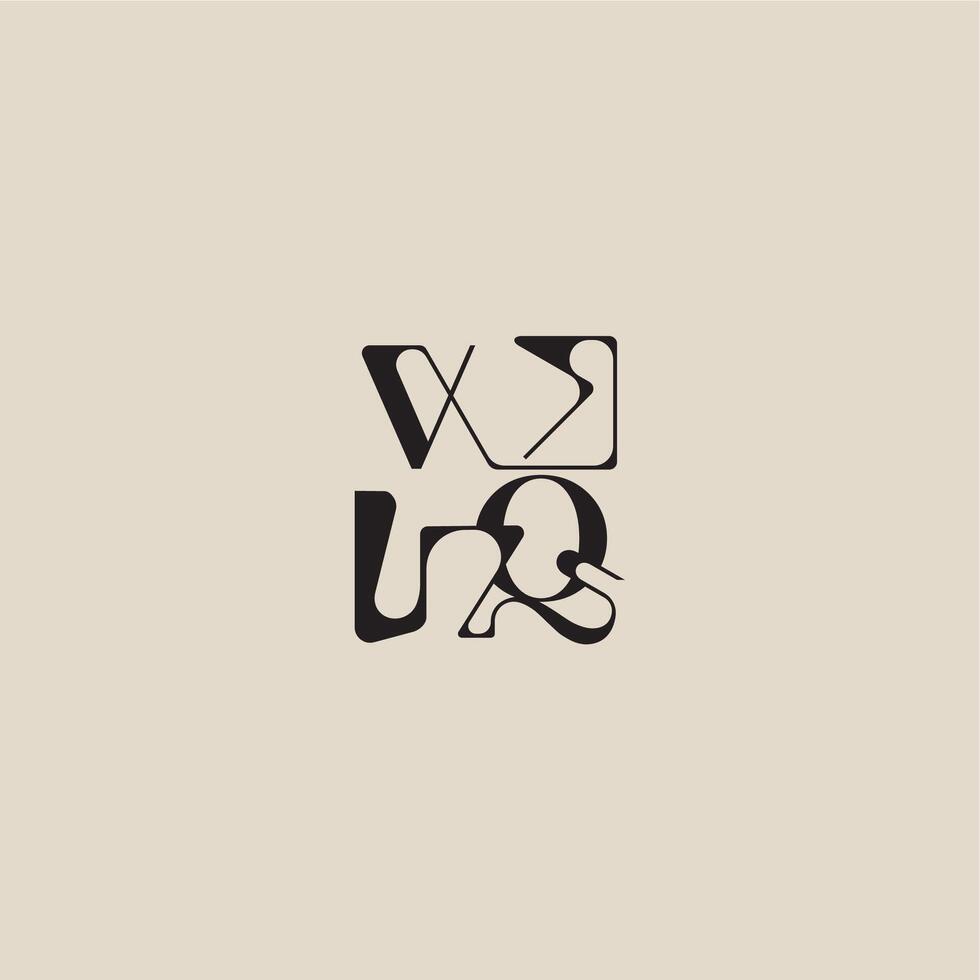 bold style and luxury concept VQ elegant initial logo letter curved typography monogram vector
