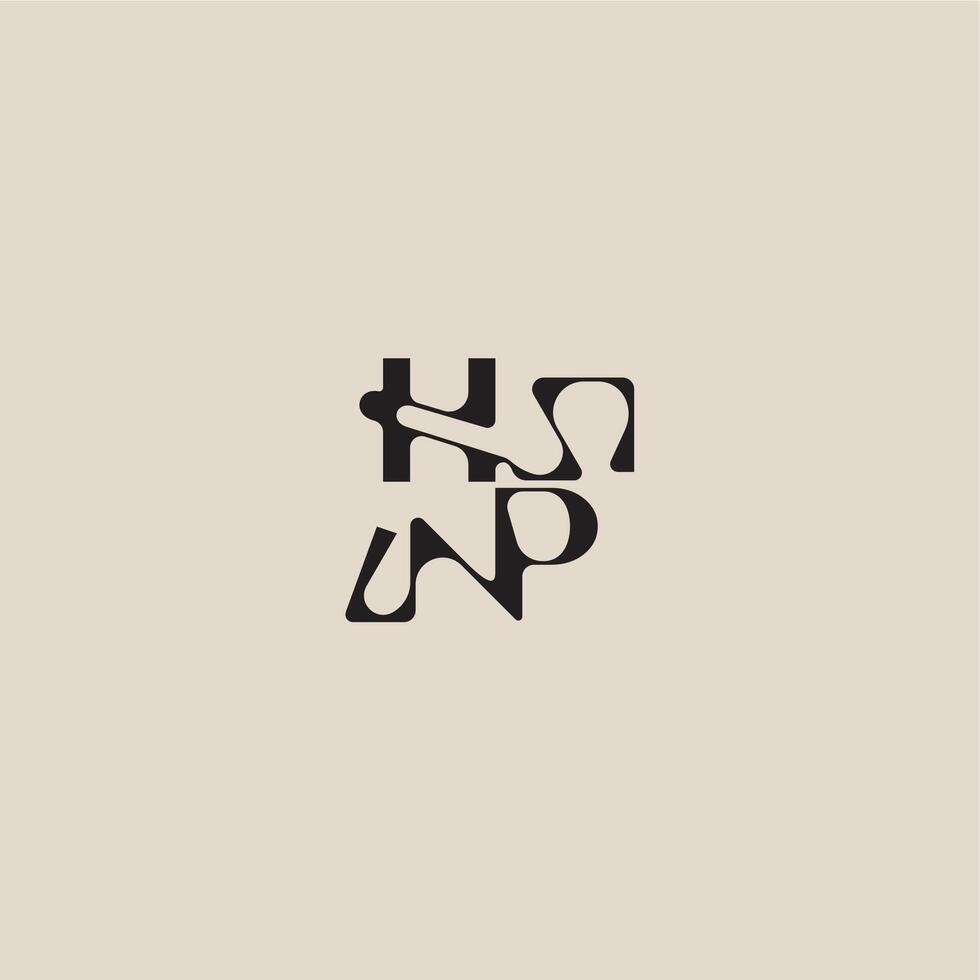 curved typography monogram elegant initial logo letter bold style and luxury concept HP vector