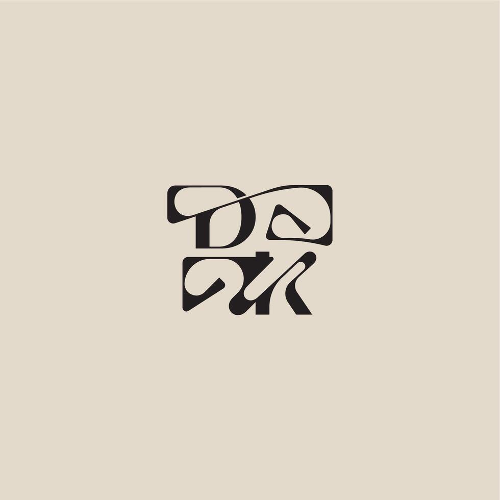 curved typography monogram DK bold style and luxury concept elegant initial logo letter vector