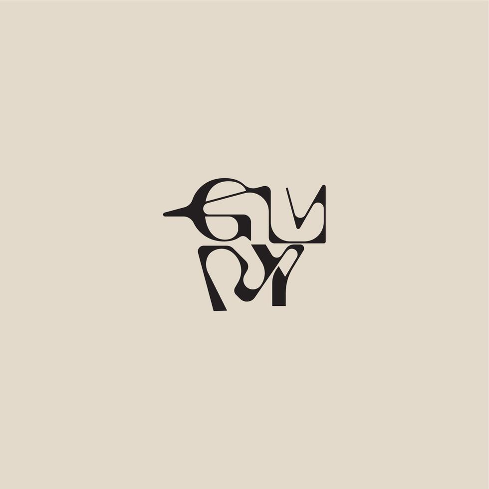 curved typography monogram elegant initial logo letter bold style and luxury concept GY vector