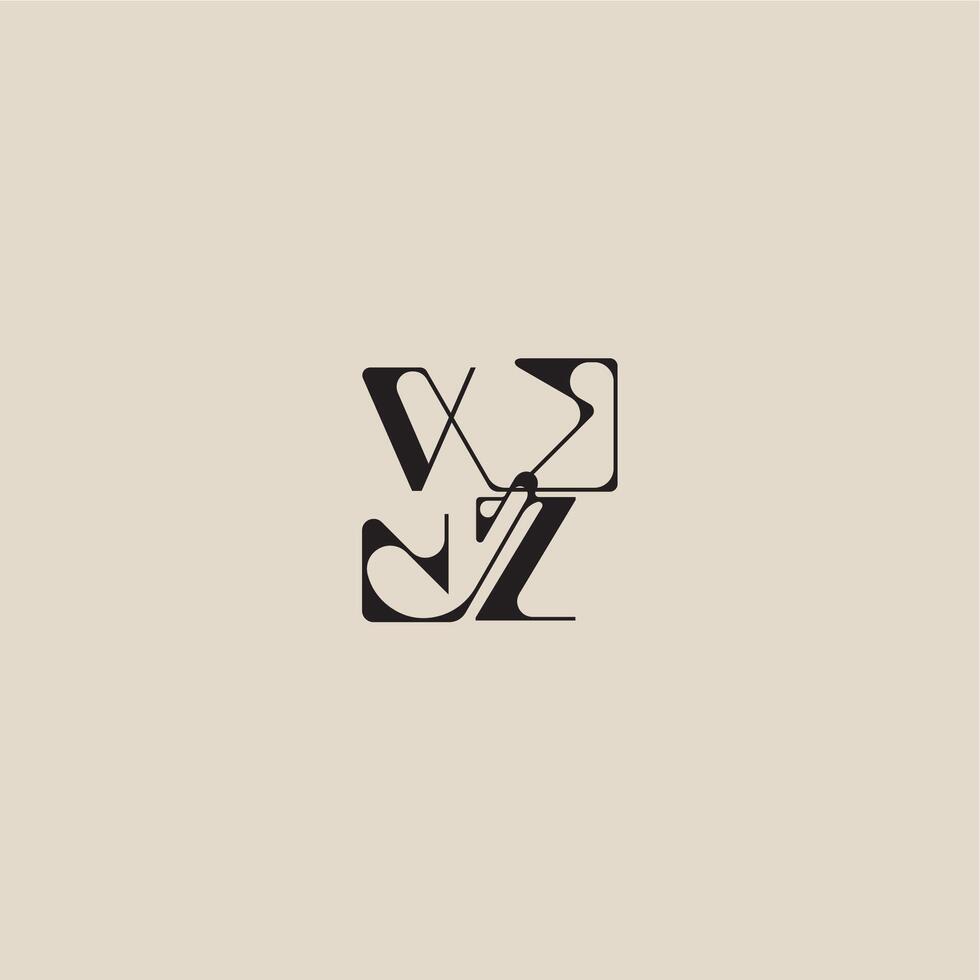 bold style and luxury concept VZ elegant initial logo letter curved typography monogram vector